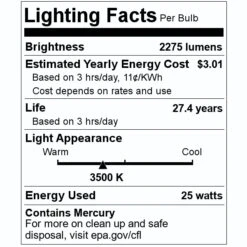 Keystone Fluorescent Light Bulb (00634) 7 Keystone Fluorescent Light Bulb (00634) -Light Bulbs Sales 00634 Lighting Facts Labelmd
