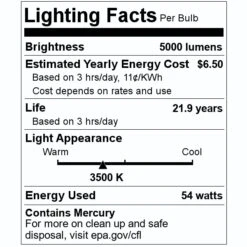 Keystone Fluorescent Light Bulb (00655) -Light Bulbs Sales 00655 Lighting Facts Labelmd