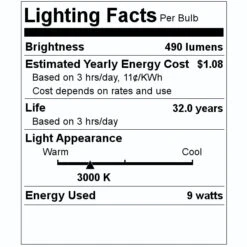 Soraa LED Reflector Flood Retrofit (00959) -Light Bulbs Sales 00959 Lighting Facts Labelmd