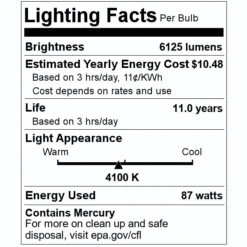 Voltarc Fluorescent Light Bulb (6 Pack) (01267) -Light Bulbs Sales 01267 Lighting Facts Labelmd