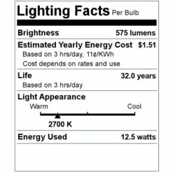 Soraa LED Reflector Flood Retrofit (01381) -Light Bulbs Sales 01381 Lighting Facts Labelmd