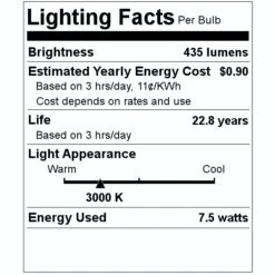 Soraa LED Reflector Flood Retrofit (01577) -Light Bulbs Sales 01577 Lighting Facts Labelmd
