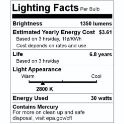 Sunlite Fluorescent Light (03729) -Light Bulbs Sales 03729 Lighting Facts Labelmd