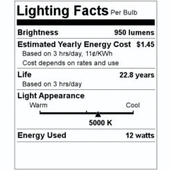 NaturaLED LED Reflector Flood Retrofit (05984) -Light Bulbs Sales 05984 Lighting Facts Labelmd