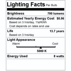 TCP LED Reflector Flood Retrofit (2 Pack) (07134) -Light Bulbs Sales 07134 Lighting Facts Labelmd