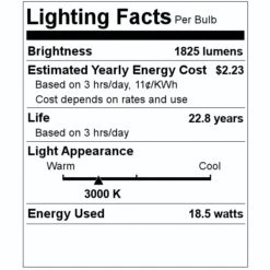 TCP LED Light Bulb (07499) -Light Bulbs Sales 07499 Lighting Facts Labelmd