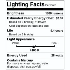 Satco Fluorescent Light Bulb (07907) 7 Satco Fluorescent Light Bulb (07907) -Light Bulbs Sales 07907 Lighting Facts Labelmd