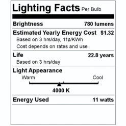 Satco LED Reflector Flood Retrofit (09089) -Light Bulbs Sales 09089 Lighting Facts Labelmd