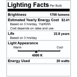 Eiko LED Flood Light Bulb (09172) -Light Bulbs Sales 09172 Lighting Facts Labelmd