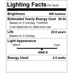 Satco LED Reflector Flood Retrofit (09381) -Light Bulbs Sales 09381 Lighting Facts Labelmd