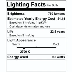 Satco LED Reflector Flood Retrofit (09624) -Light Bulbs Sales 09624 Lighting Facts Labelmd