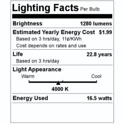 Satco LED Reflector Flood Retrofits (09640) -Light Bulbs Sales 09640 Lighting Facts Labelmd