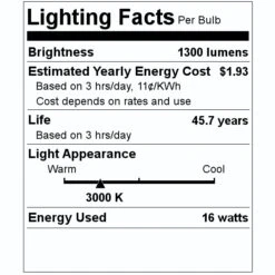 Satco LED Flush Mount (09888) -Light Bulbs Sales 09888 Lighting Facts Labelmd