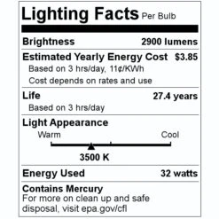 Halco Fluorescent Light Bulb (109814) -Light Bulbs Sales 109814 Lighting Facts Labelmd