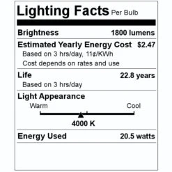 Satco LED Reflector Flood Retrofit (12242) -Light Bulbs Sales 12242 Lighting Facts Labelmd
