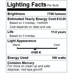 GE Fluorescent Light Bulb (13766) -Light Bulbs Sales 13766 Lighting Facts Labelmd