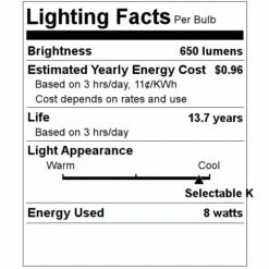 TCP LED Light Bulb (14126) -Light Bulbs Sales 14126 Lighting Facts Labelmd