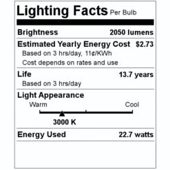 Feit Electric LED Light Bulb (15297) -Light Bulbs Sales 15297 Lighting Facts Labelmd