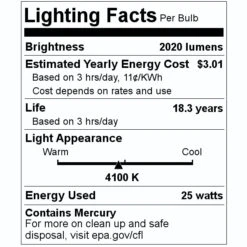 GE Fluorescent Light Bulb (15984) -Light Bulbs Sales 15984 Lighting Facts Labelmd