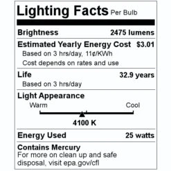 Philips Fluorescent Light Bulb (162933) -Light Bulbs Sales 162933 Lighting Facts Labelmd