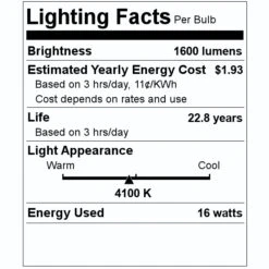 TCP LED Reflector Flood Retrofit (19054) -Light Bulbs Sales 19054 Lighting Facts Labelmd
