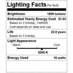 TCP LED Reflector Flood Retrofit (19073) -Light Bulbs Sales 19073 Lighting Facts Labelmd