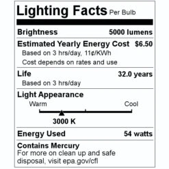 Sylvania Fluorescent Light Bulb (20903) -Light Bulbs Sales 20903 Lighting Facts Labelmd