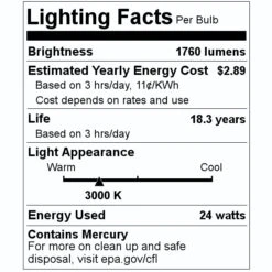 Sylvania Fluorescent Light Bulb (20928) -Light Bulbs Sales 20928 Lighting Facts Labelmd