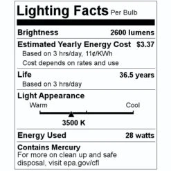 Sylvania Fluorescent Light Bulb (21420) 7 Sylvania Fluorescent Light Bulb (21420) -Light Bulbs Sales 21420 Lighting Facts Labelmd