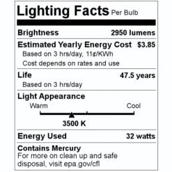 Sylvania Fluorescent Light Bulb (21576) 7 Sylvania Fluorescent Light Bulb (21576) -Light Bulbs Sales 21576 Lighting Facts Labelmd