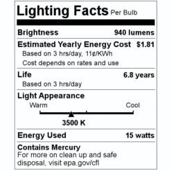 Sylvania Fluorescent Light Bulb (21609) -Light Bulbs Sales 21609 Lighting Facts Labelmd