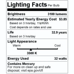 Sylvania Fluorescent Light Bulb (21697) -Light Bulbs Sales 21697 Lighting Facts Labelmd
