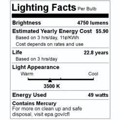 Philips Fluorescent Light Bulb (220509) 7 Philips Fluorescent Light Bulb (220509) -Light Bulbs Sales 220509 Lighting Facts Labelmd