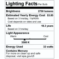 Sylvania Fluorescent Light Bulb (22051) 7 Sylvania Fluorescent Light Bulb (22051) -Light Bulbs Sales 22051 Lighting Facts Labelmd