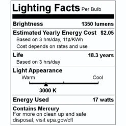 Sylvania Fluorescent Light Bulb (22135) -Light Bulbs Sales 22135 Lighting Facts Labelmd