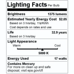 Sylvania Fluorescent Light Bulb (22193) 7 Sylvania Fluorescent Light Bulb (22193) -Light Bulbs Sales 22193 Lighting Facts Labelmd
