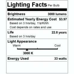 Satco LED Light Bulb (22251) 7 Satco LED Light Bulb (22251) -Light Bulbs Sales 22251 Lighting Facts Labelmd
