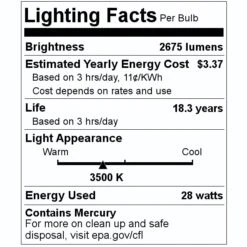Sylvania Fluorescent Light Bulb (22483) 7 Sylvania Fluorescent Light Bulb (22483) -Light Bulbs Sales 22483 Lighting Facts Labelmd