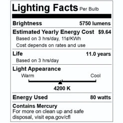 Sylvania Fluorescent Light Bulb (22514) 9 Sylvania Fluorescent Light Bulb (22514) -Light Bulbs Sales 22514 Lighting Facts Labelmd