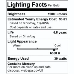 Sylvania Fluorescent Light Bulb (23100) -Light Bulbs Sales 23100 Lighting Facts Labelmd