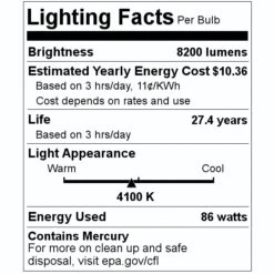 Philips Fluorescent Light Bulb (236885) -Light Bulbs Sales 236885 Lighting Facts Labelmd
