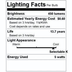 TCP LED Light Bulb (23720) -Light Bulbs Sales 23720 Lighting Facts Labelmd
