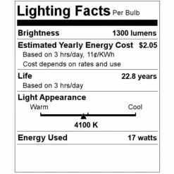 TCP LED Reflector Flood Retrofit (24764) -Light Bulbs Sales 24764 Lighting Facts Labelmd