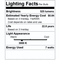 TCP LED Reflector Flood Retrofit (24796) -Light Bulbs Sales 24796 Lighting Facts Labelmd