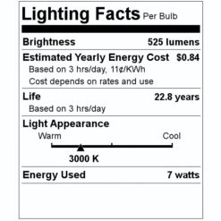 TCP LED Reflector Flood Retrofit (24797) -Light Bulbs Sales 24797 Lighting Facts Labelmd