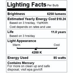 Sylvania Fluorescent Light Bulb (25171) 7 Sylvania Fluorescent Light Bulb (25171) -Light Bulbs Sales 25171 Lighting Facts Labelmd