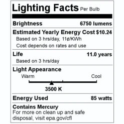 Sylvania Fluorescent Light Bulb (25281) -Light Bulbs Sales 25281 Lighting Facts Labelmd