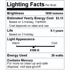 General Fluorescent Light Bulb (26440) 7 General Fluorescent Light Bulb (26440) -Light Bulbs Sales 26440 Lighting Facts Labelmd