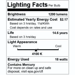 Satco Fluorescent Light Bulb (26513) -Light Bulbs Sales 26513 Lighting Facts Labelmd