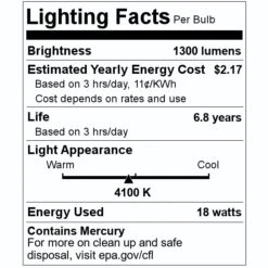 Satco Fluorescent Light Bulb (26515) -Light Bulbs Sales 26515 Lighting Facts Labelmd